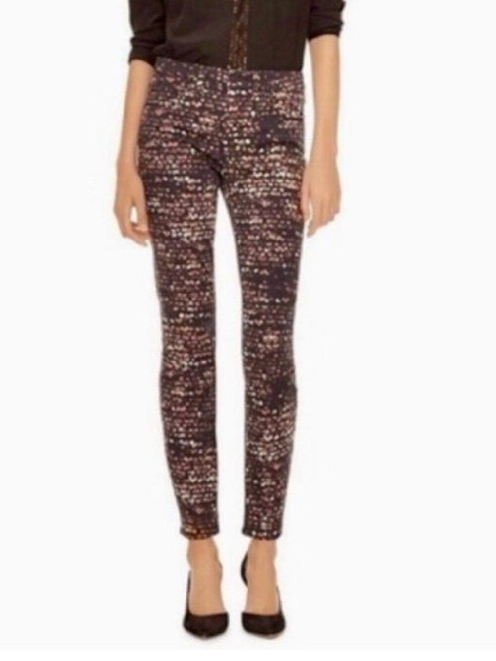 Tory Burch Blurred Lights Pants Slim Jeans Brown Black Women's 28